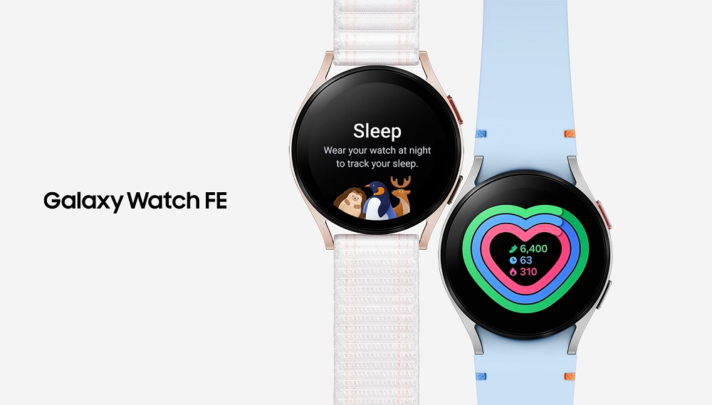 Smartwatch Samsung Galaxy Watch FE widok na dwa smartwatche od frontu